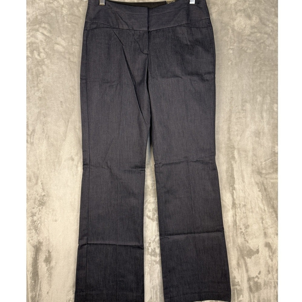Express Editor Wide Waistband Flare Low Rise Pants Size 4R Dark Wash